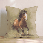 Clydesdale Gallop Kraft Throw Pillow - Hillcroft Home