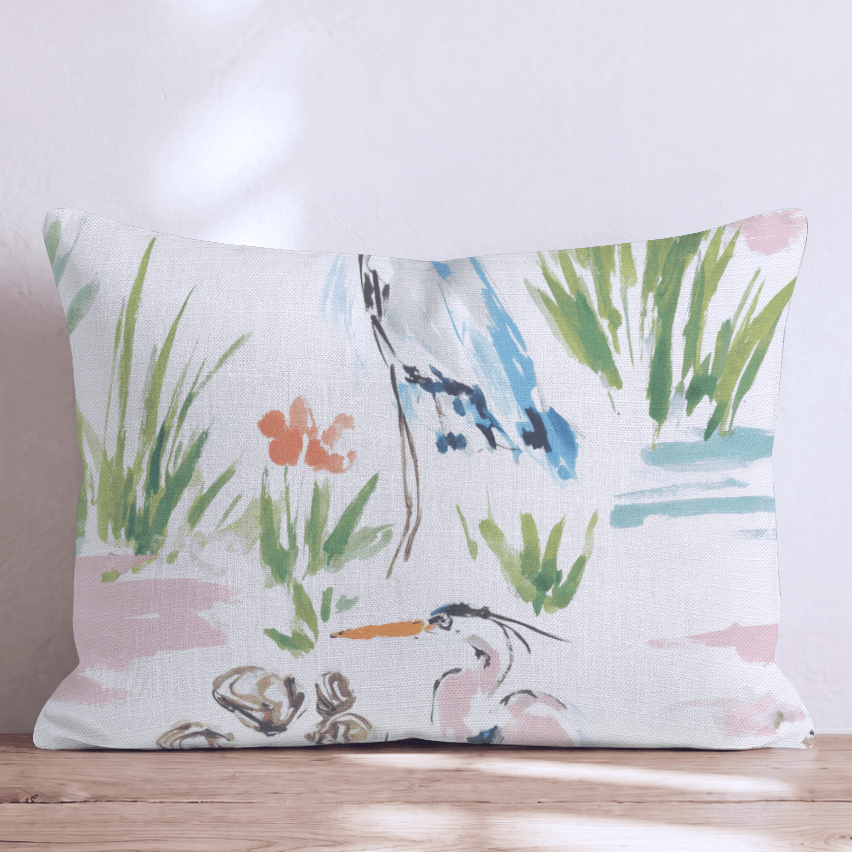 Coastal Herons Throw Pillow - Hillcroft Home