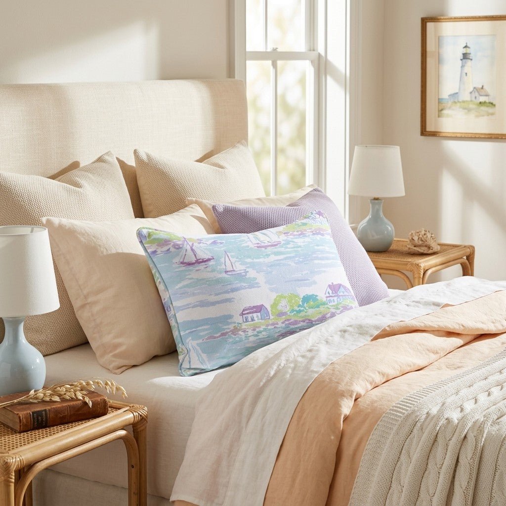 Coastal Lighthouse Throw Pillow - Hillcroft Home