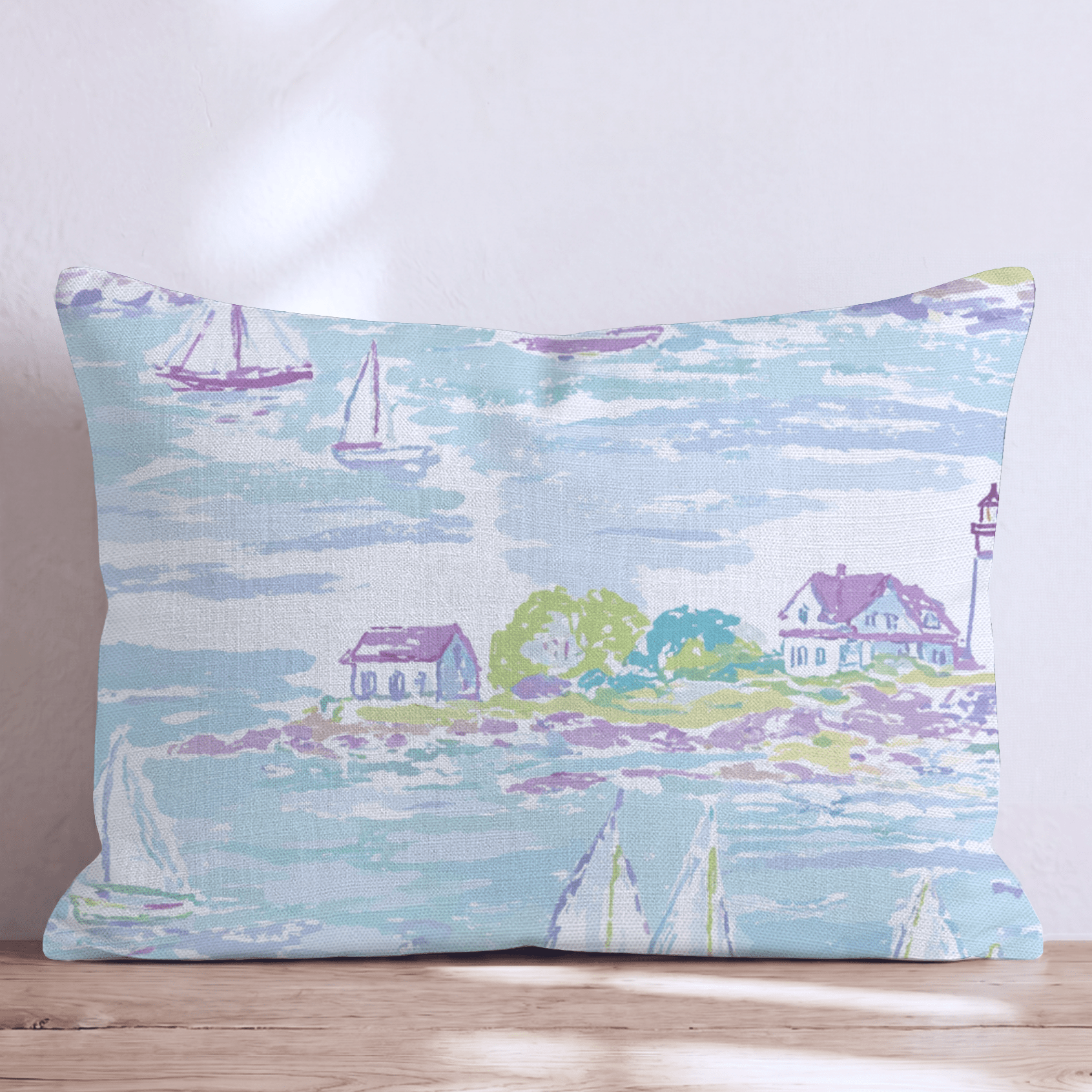 Coastal Lighthouse Throw Pillow - Hillcroft Home