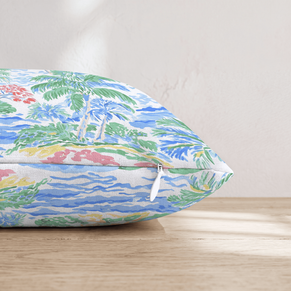 Coastal Palm Sunrise Throw Pillow - Hillcroft Home
