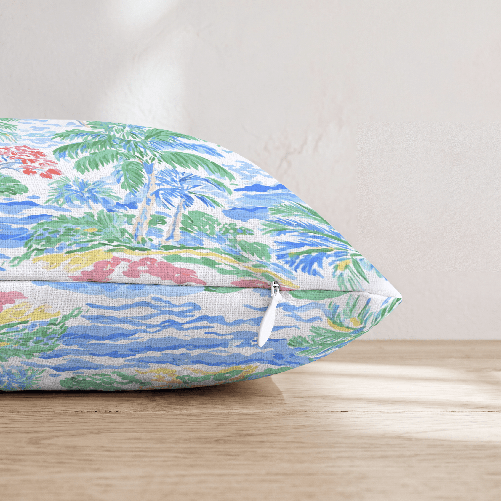 Coastal Palm Sunrise Throw Pillow - Hillcroft Home