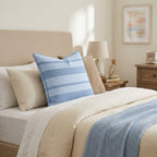 Coastal Palms Stripes Throw Pillow - Hillcroft Home
