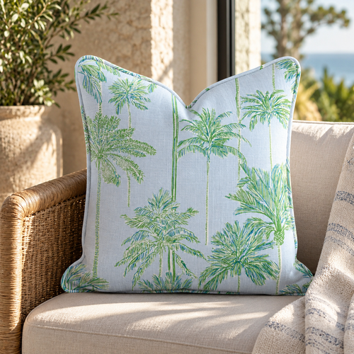 Coastal Palms Throw Pillow throw pillow - Hillcroft Home