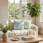 Coastal Palms Throw Pillow - Hillcroft Home