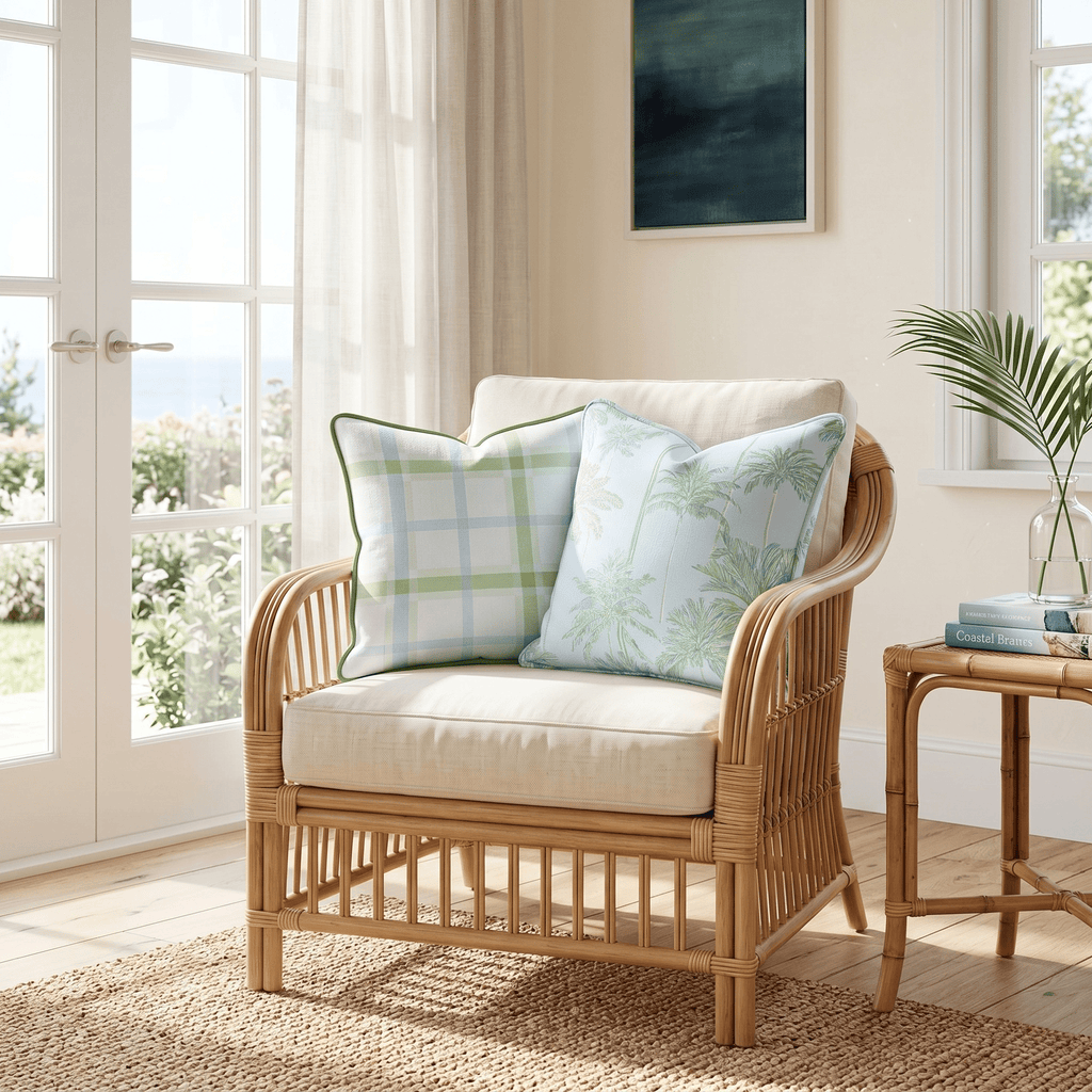 Coastal Palms Throw Pillow - Hillcroft Home