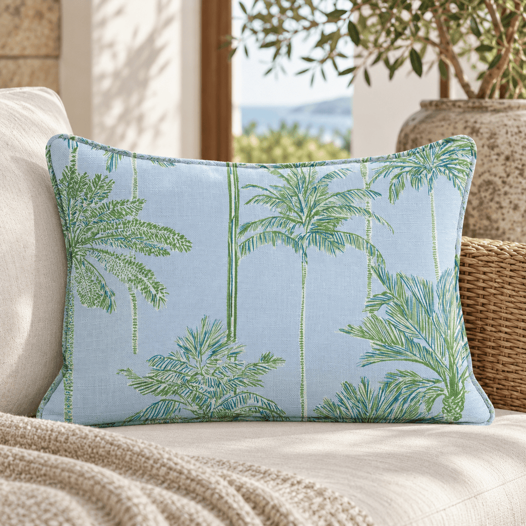 Coastal Palms Throw Pillow throw pillow - Hillcroft Home