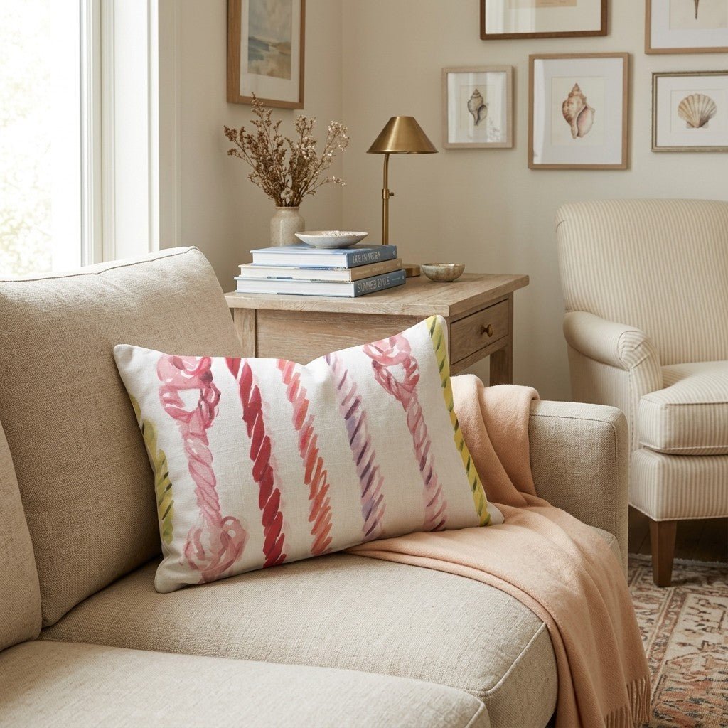 coastal ropes Throw Pillow - Hillcroft Home