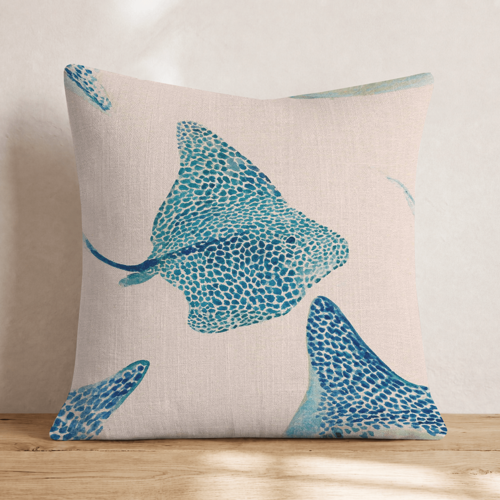 coastal stingrays Throw Pillow - Hillcroft Home