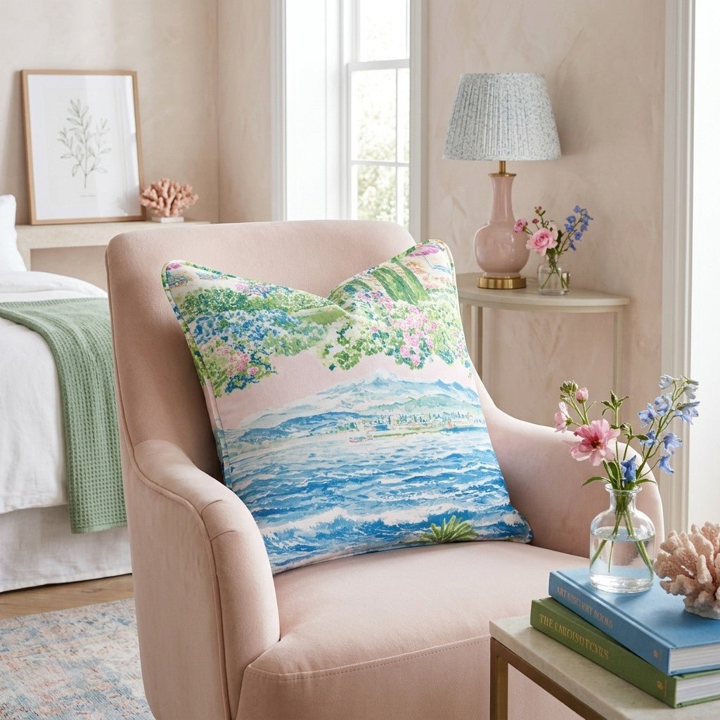 Coastal Summer Vacation Throw Pillow - Hillcroft Home