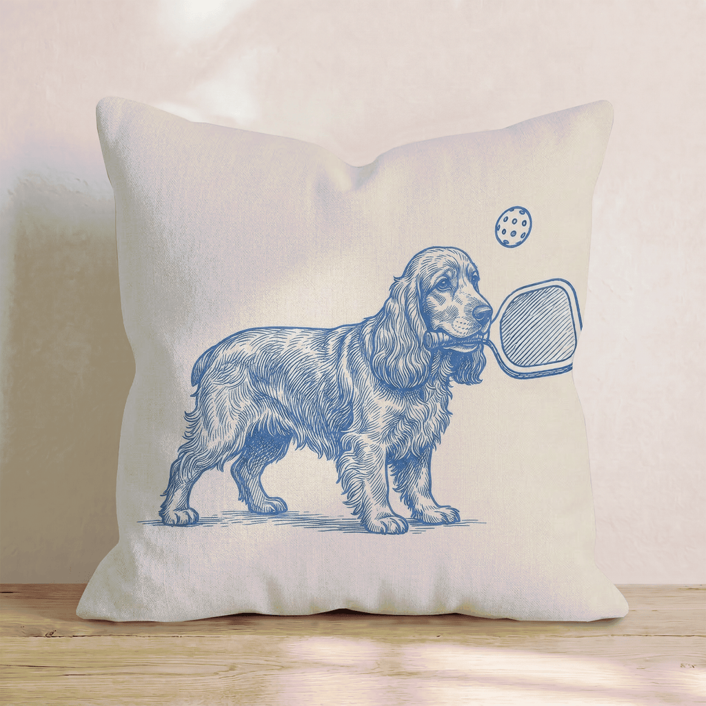 Cocker Spaniel Pickleball Throw Pillow - Hillcroft Home