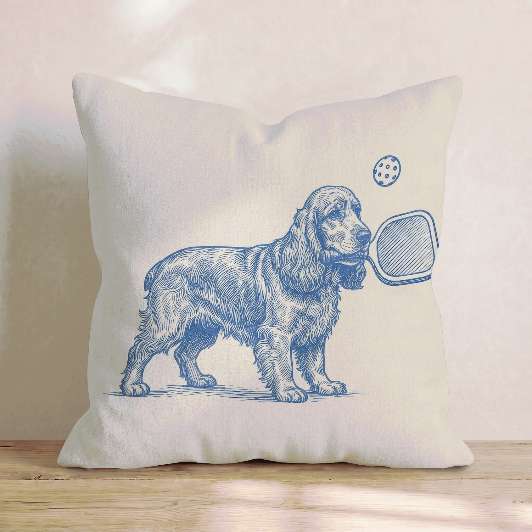Cocker Spaniel Pickleball Throw Pillow - Hillcroft Home