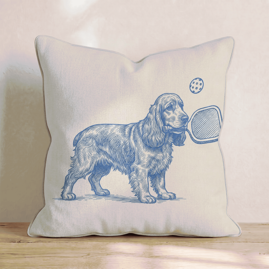Cocker Spaniel Pickleball Throw Pillow - Hillcroft Home