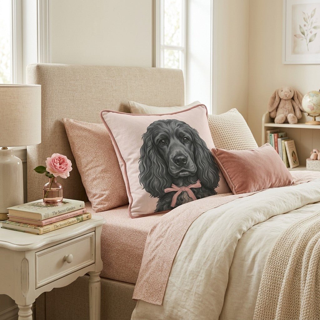 Cocker Spaniel Portrait Throw Pillow - Hillcroft Home