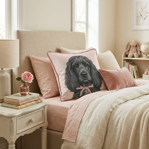 Cocker Spaniel Portrait Throw Pillow - Hillcroft Home