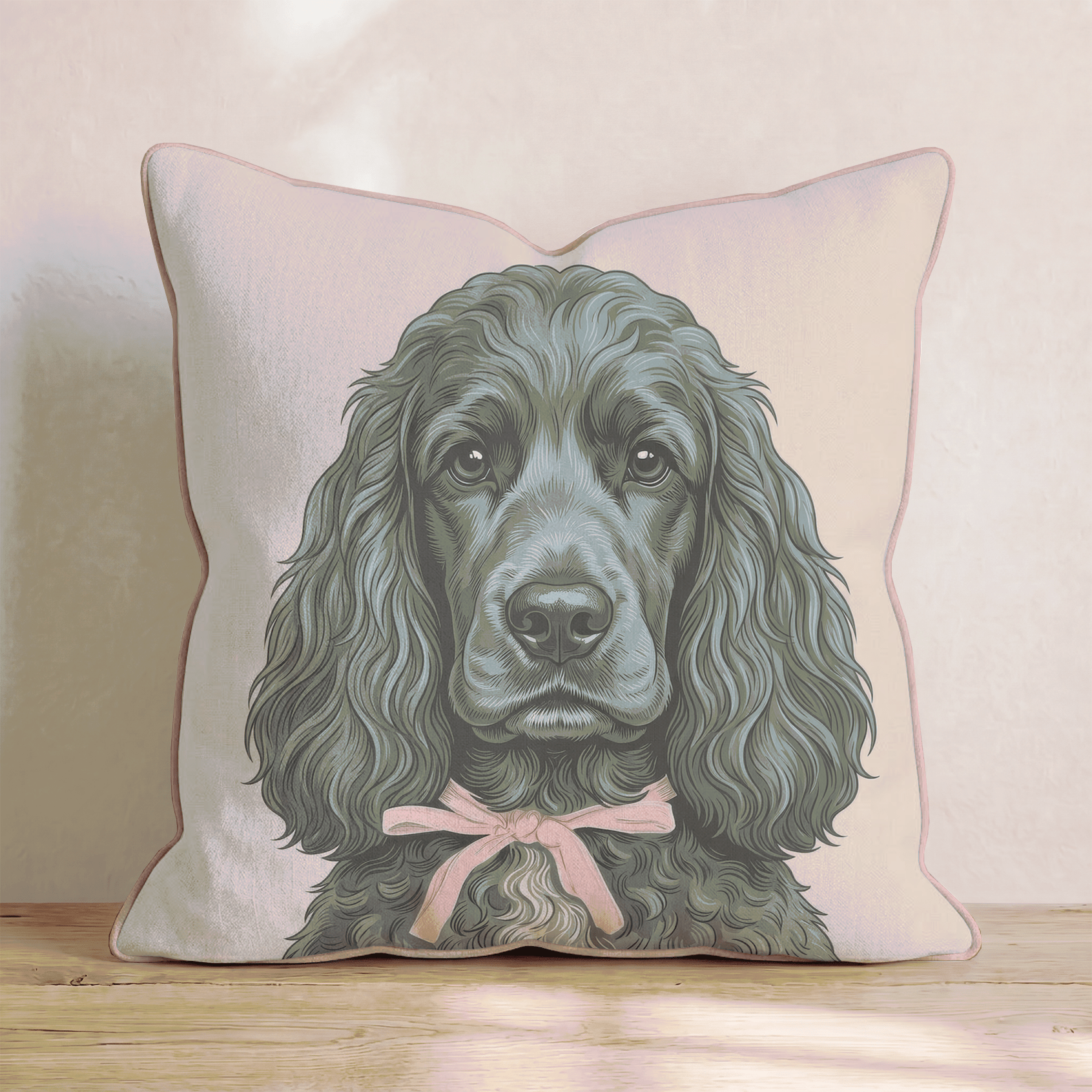 Cocker Spaniel Portrait Throw Pillow - Hillcroft Home