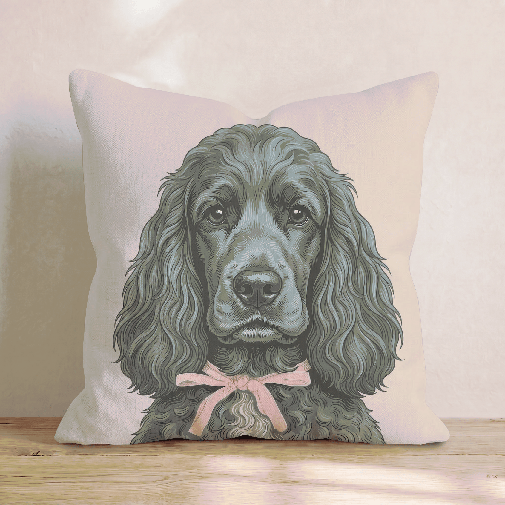 Cocker Spaniel Portrait Throw Pillow - Hillcroft Home