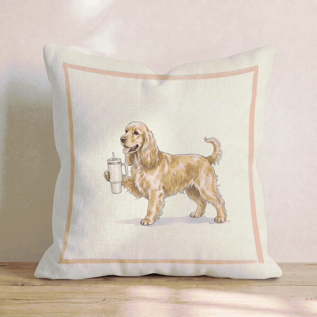 Cocker Spaniel Tumbler Throw Pillow - Hillcroft Home