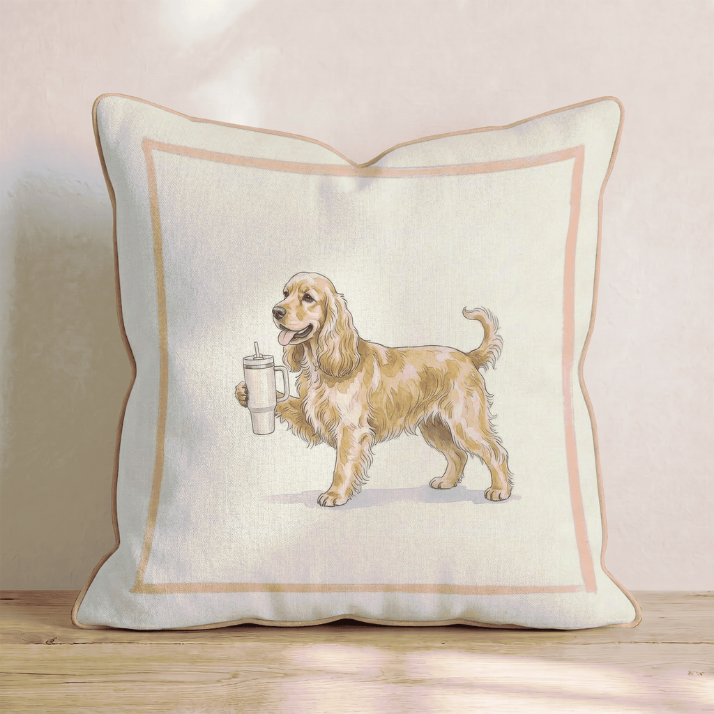 Cocker Spaniel Tumbler Throw Pillow - Hillcroft Home