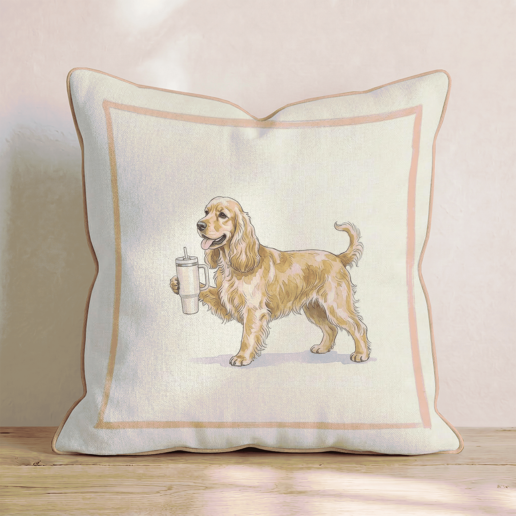 Cocker Spaniel Tumbler Throw Pillow - Hillcroft Home