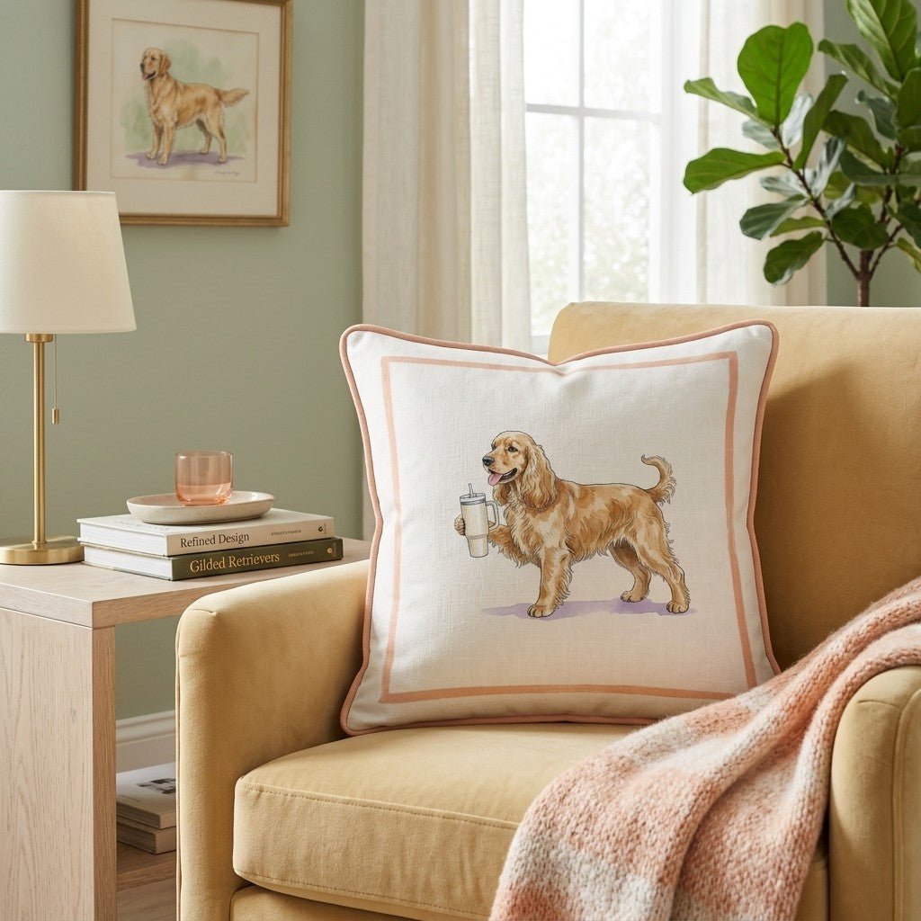 Cocker Spaniel Tumbler Throw Pillow - Hillcroft Home