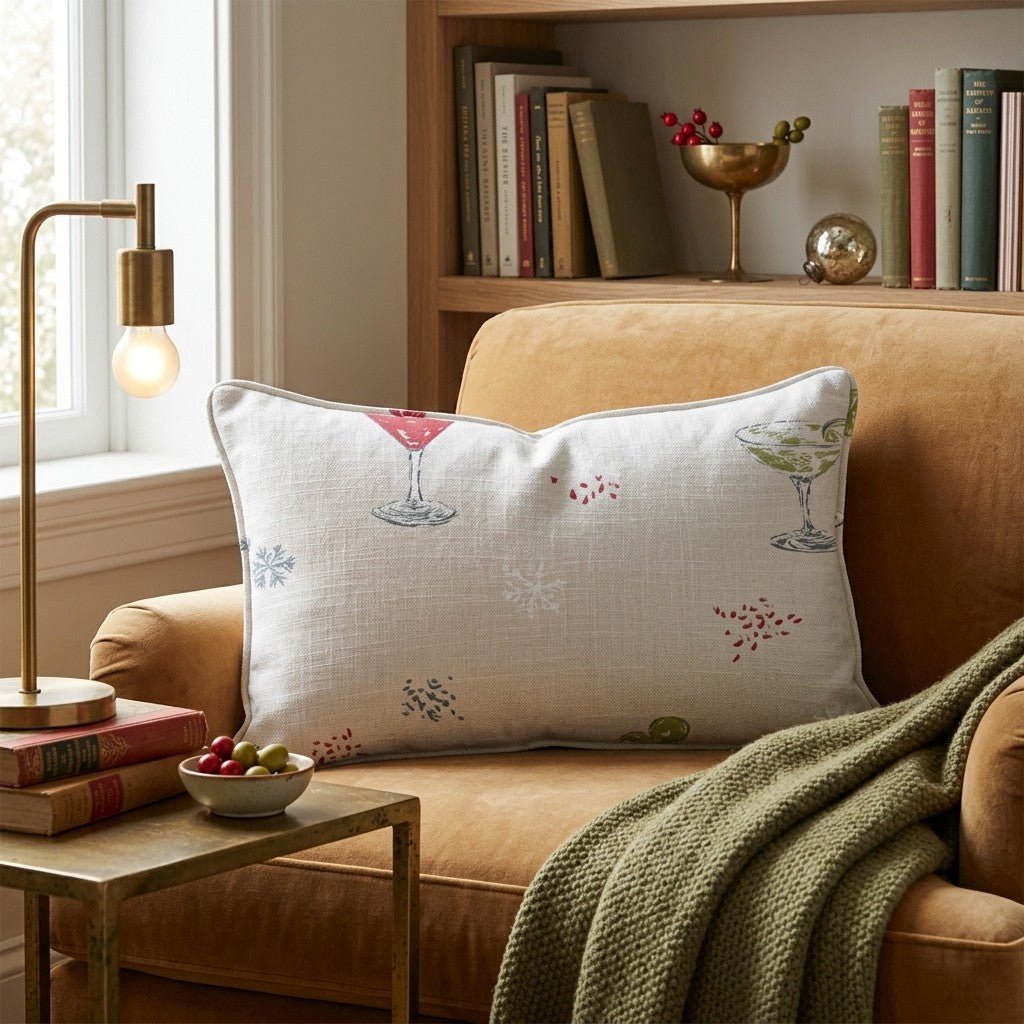 Cocktail Hour Blush Throw Pillow - Hillcroft Home
