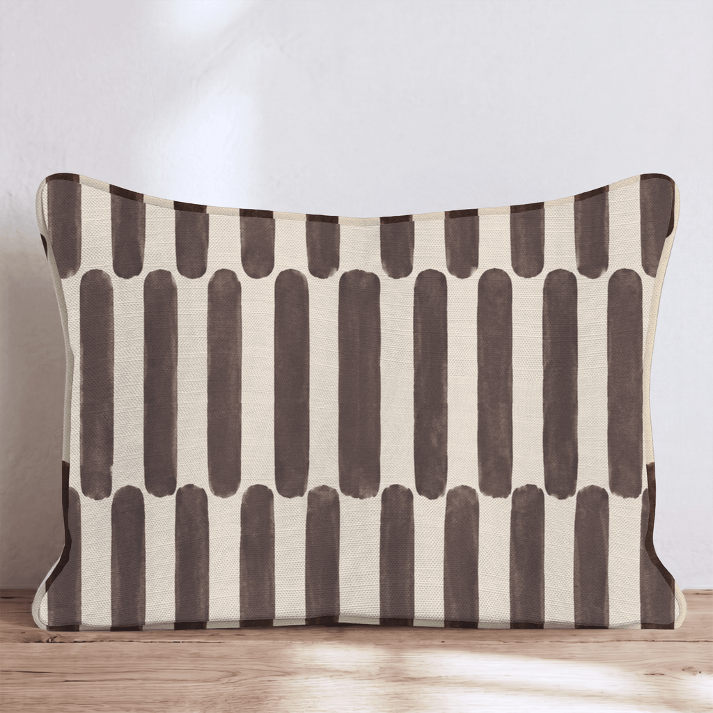 Cocoa Dash Stripe Throw Pillow throw pillow - Hillcroft Home