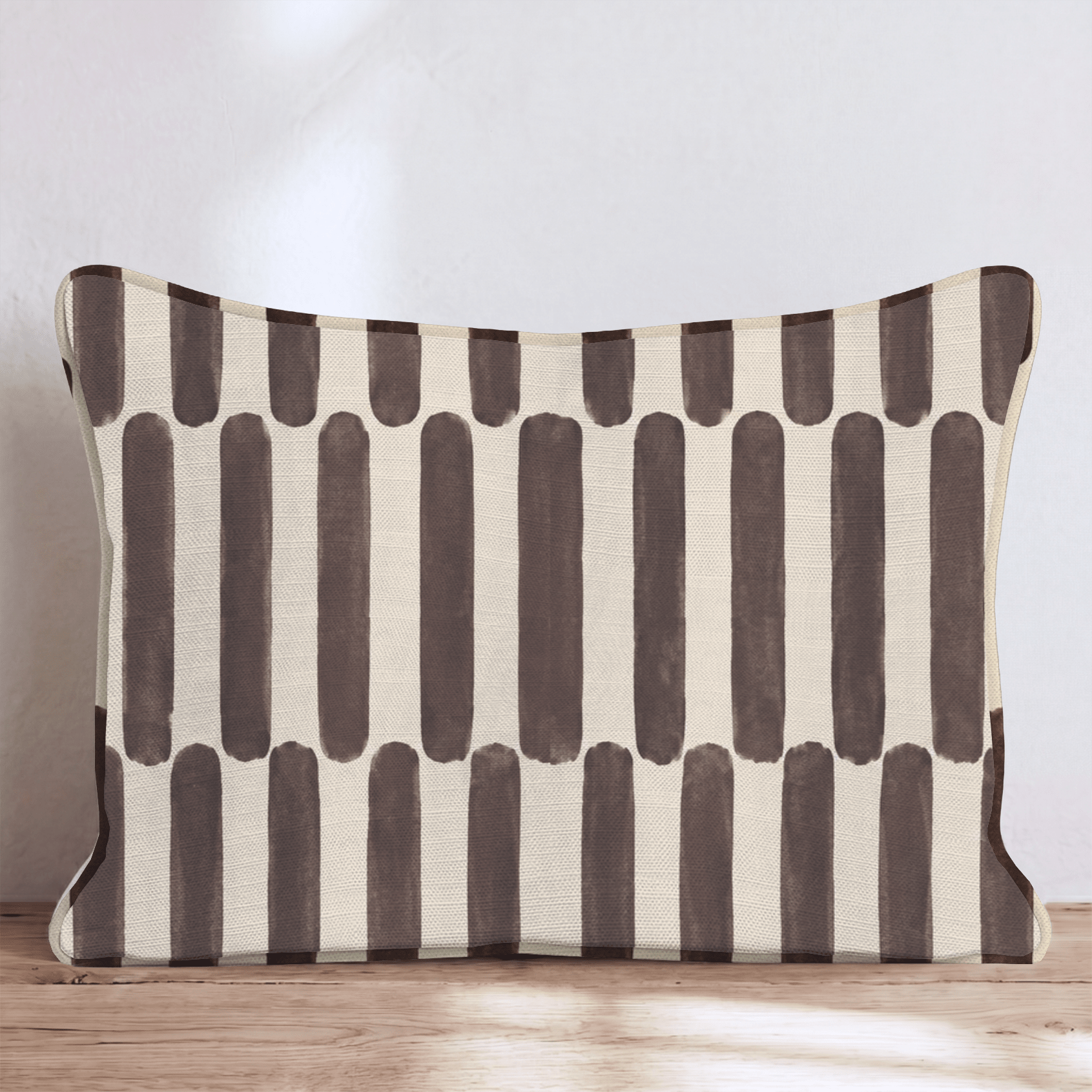 Cocoa Dash Stripe Throw Pillow throw pillow - Hillcroft Home