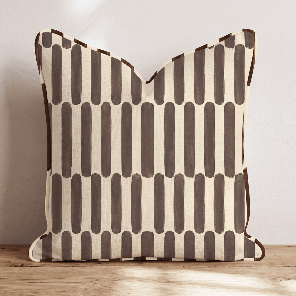 Cocoa Dash Stripe Throw Pillow throw pillow - Hillcroft Home
