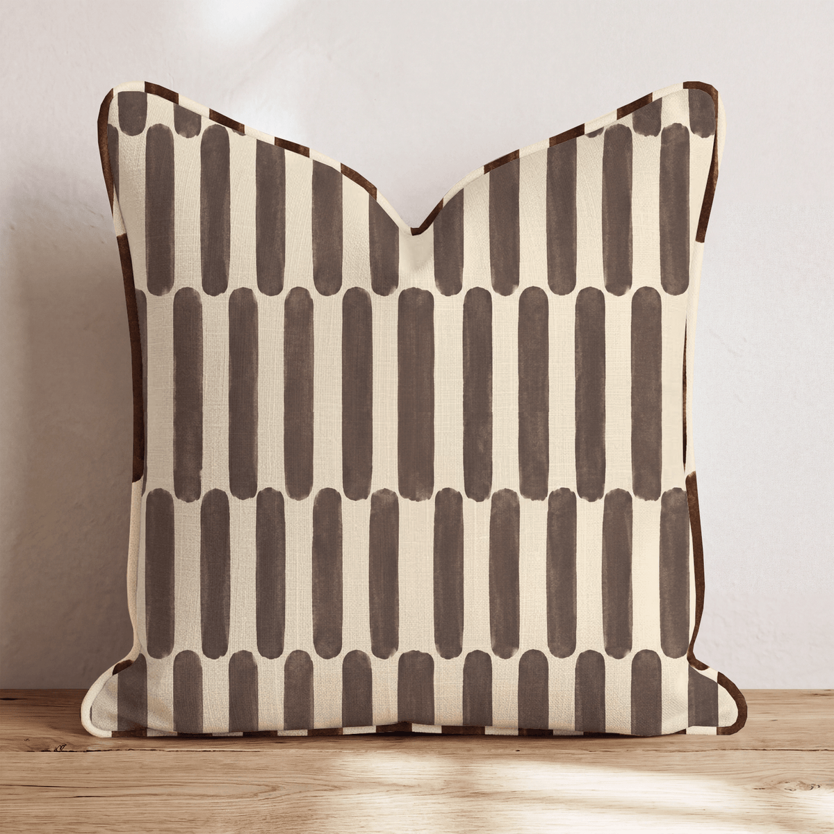 Cocoa Dash Stripe Throw Pillow throw pillow - Hillcroft Home