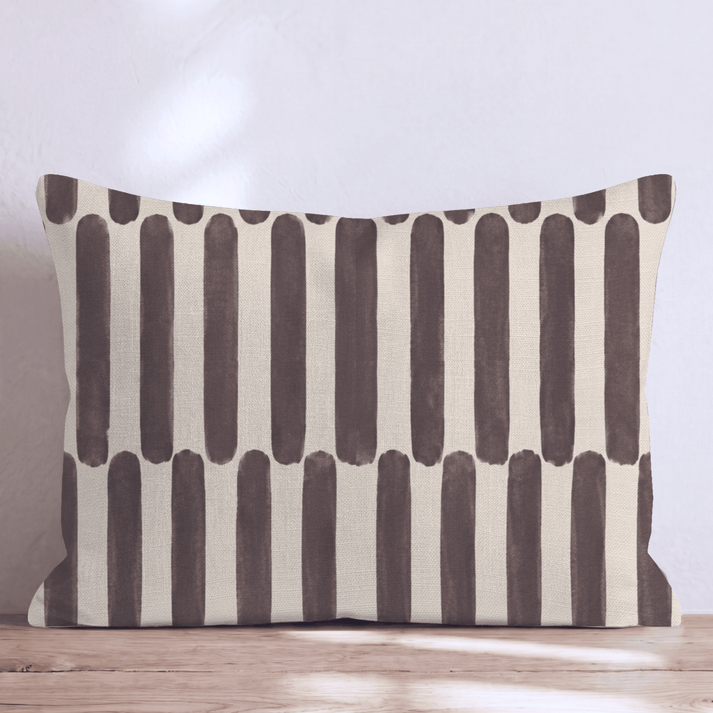Cocoa Dash Stripe Throw Pillow throw pillow - Hillcroft Home