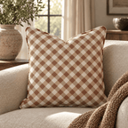 Cocoa Gingham Throw Pillow throw pillow - Hillcroft Home