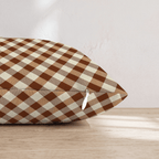 Cocoa Gingham Throw Pillow - Hillcroft Home