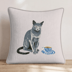 Coffee Hour For The Russian Blue Throw Pillow - Hillcroft Home