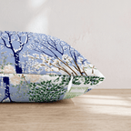 Cold Winter Chinoiserie Throw Pillow - Hillcroft Home