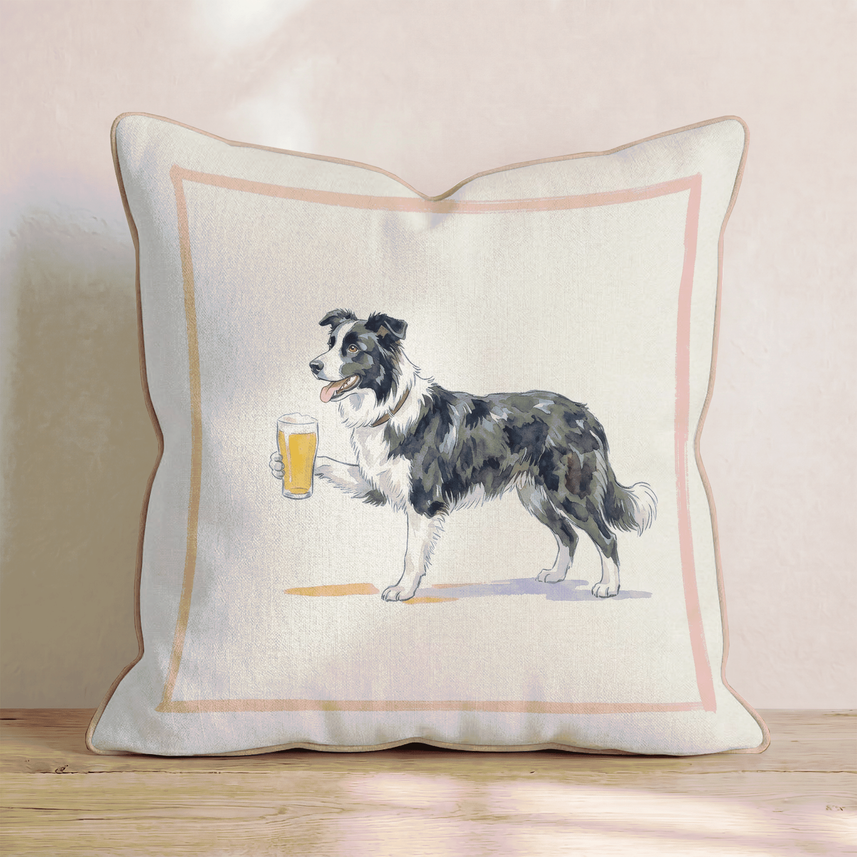 Collie Lager Throw Pillow - Hillcroft Home