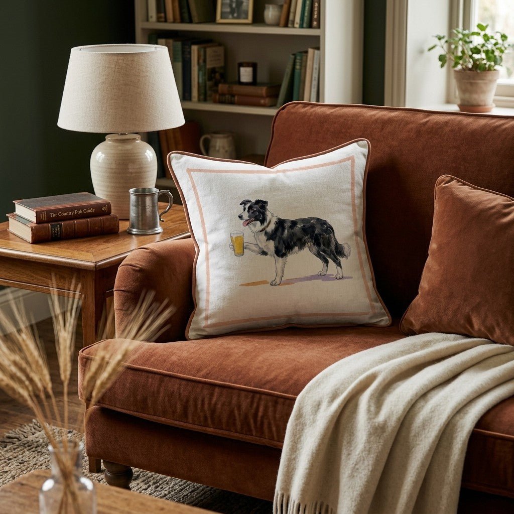 Collie Lager Throw Pillow - Hillcroft Home