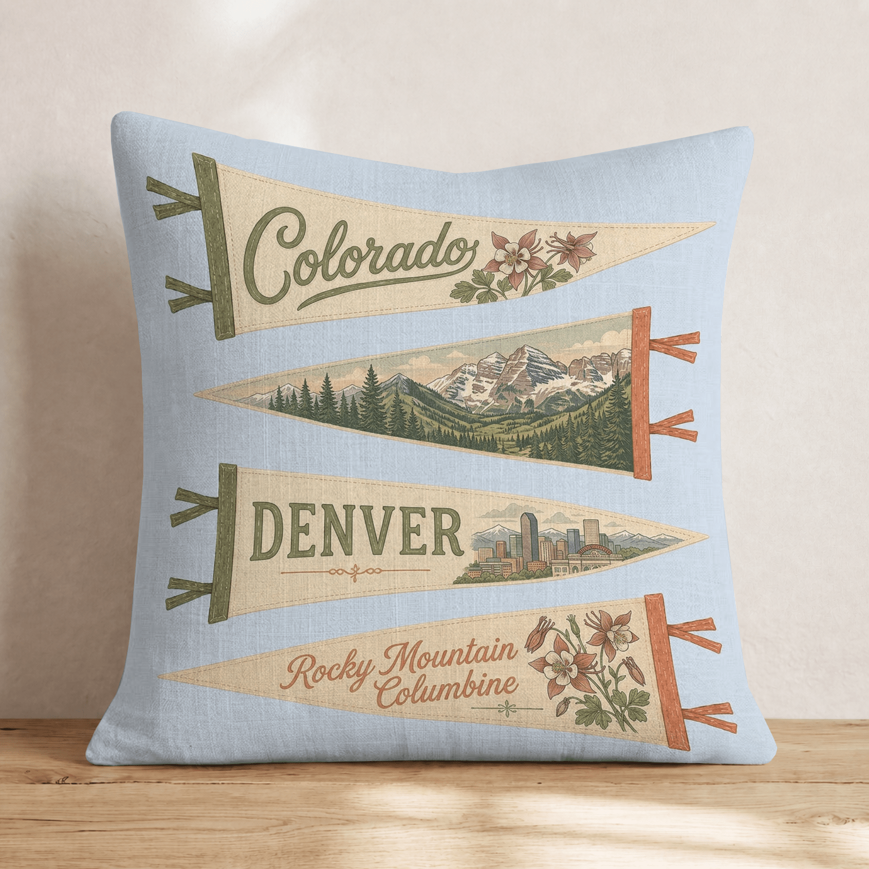 Colorado Pennant Throw Pillow - Hillcroft Home