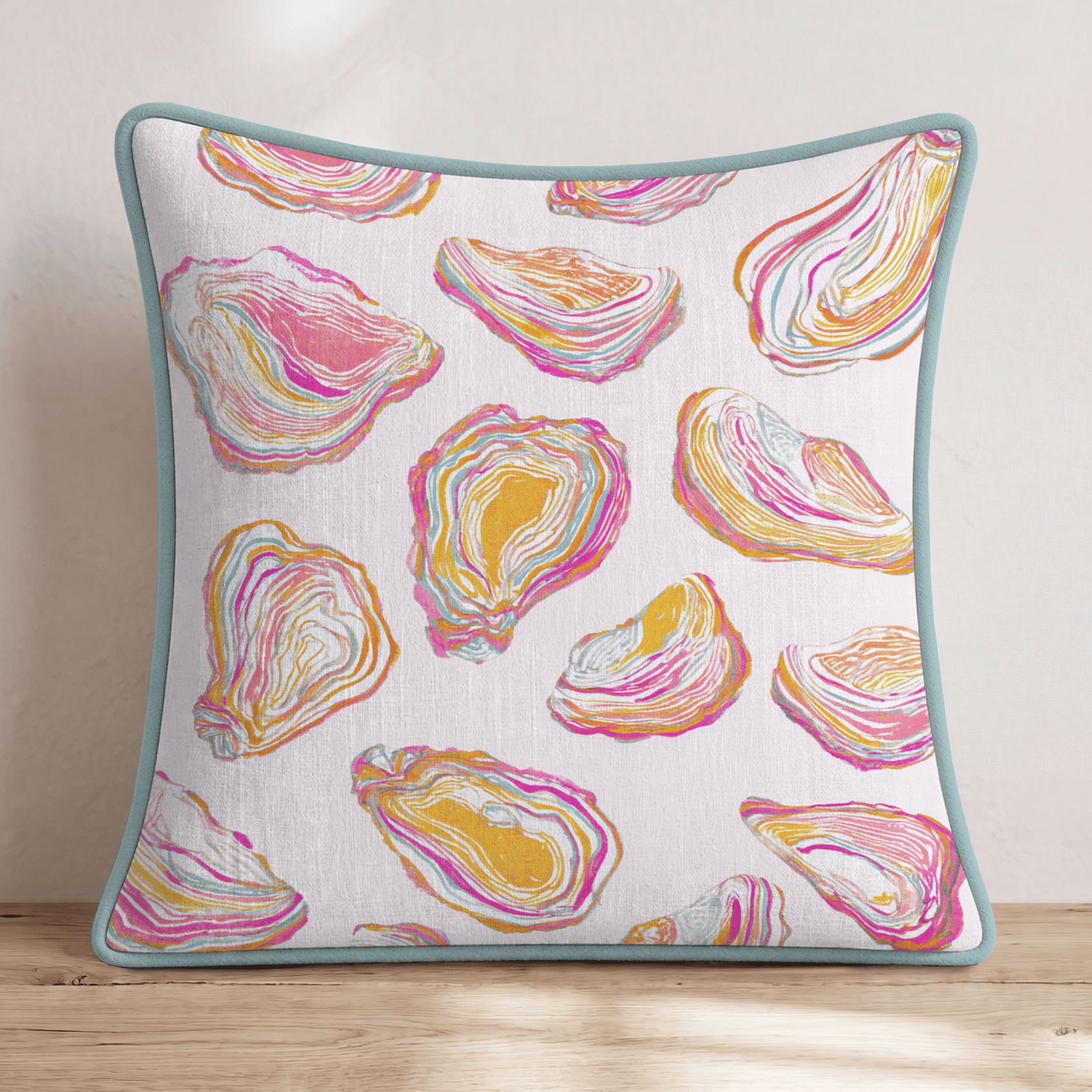 Colorful Oysters Throw Pillow - Hillcroft Home