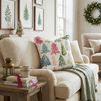 Colorful Tree Farm Throw Pillow - Hillcroft Home