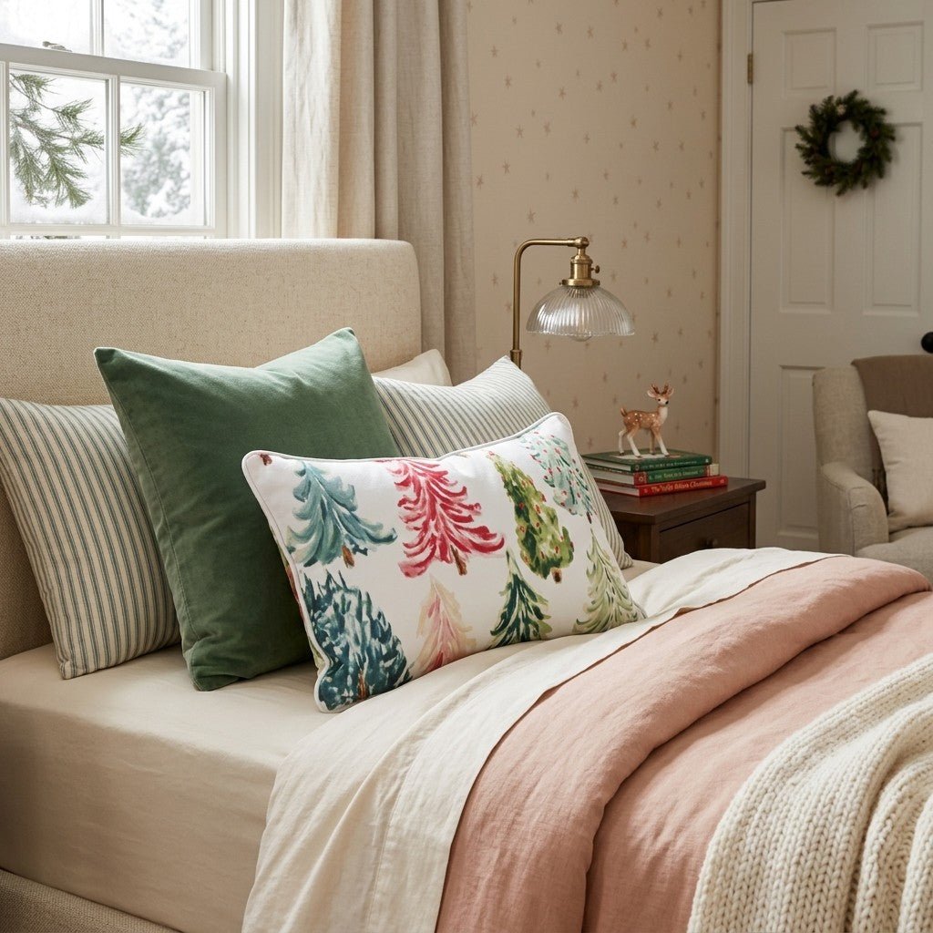 Colorful Tree Farm Throw Pillow - Hillcroft Home