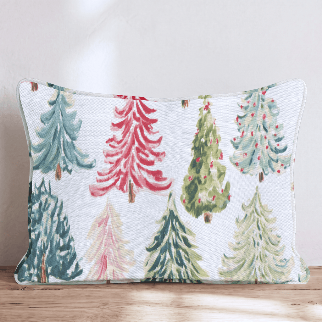 Colorful Tree Farm Throw Pillow - Hillcroft Home