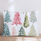 Colorful Tree Farm Throw Pillow - Hillcroft Home