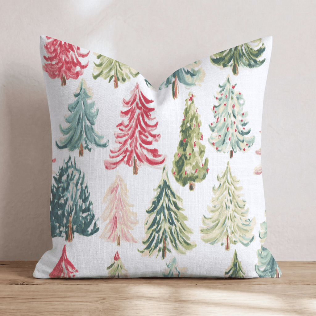 Colorful Tree Farm Throw Pillow - Hillcroft Home