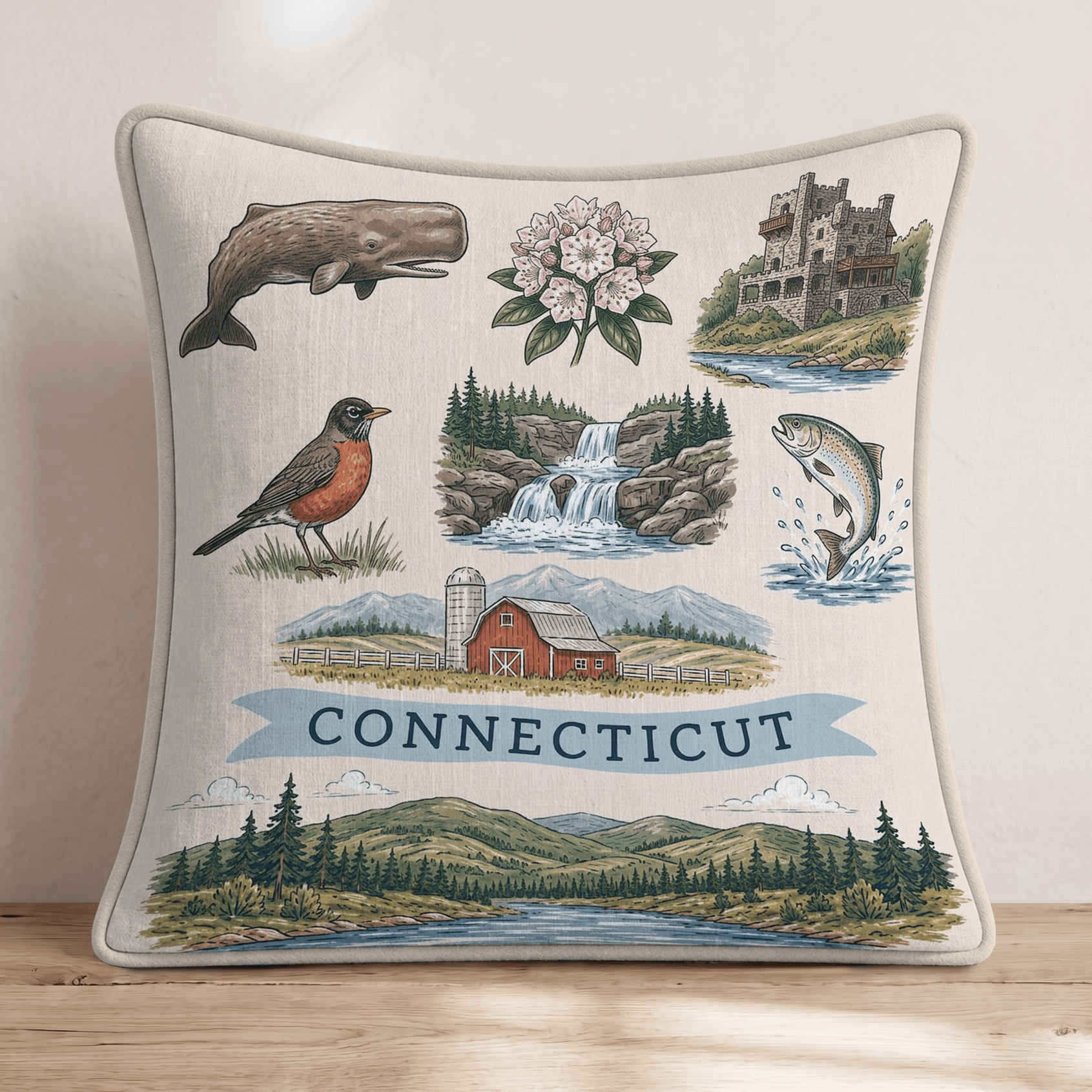 Connecticut Gallery Throw Pillow - Hillcroft Home
