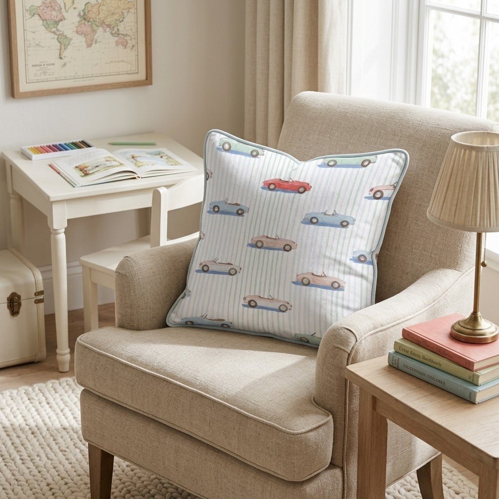 Convertibles & Stripes Throw Pillow - Hillcroft Home