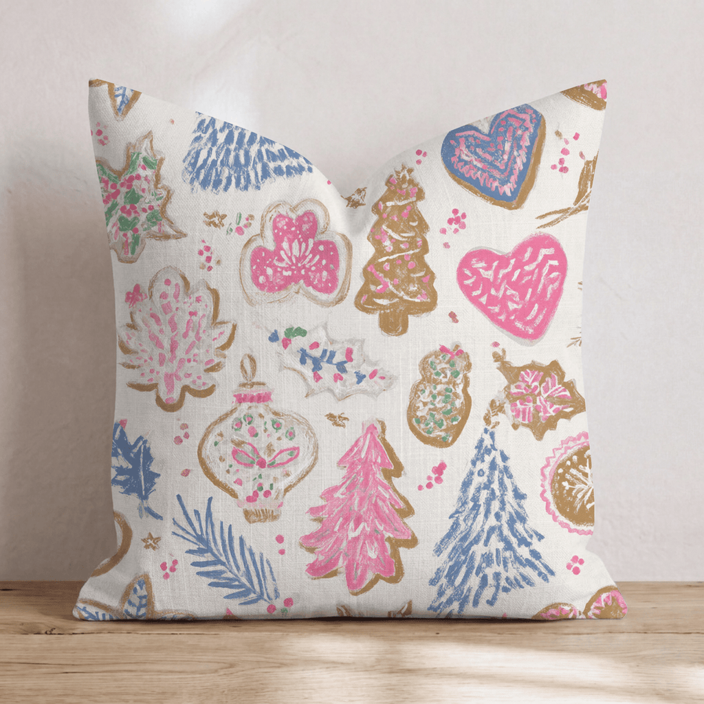 Cookie Party Pink Blue Throw Pillow - Hillcroft Home