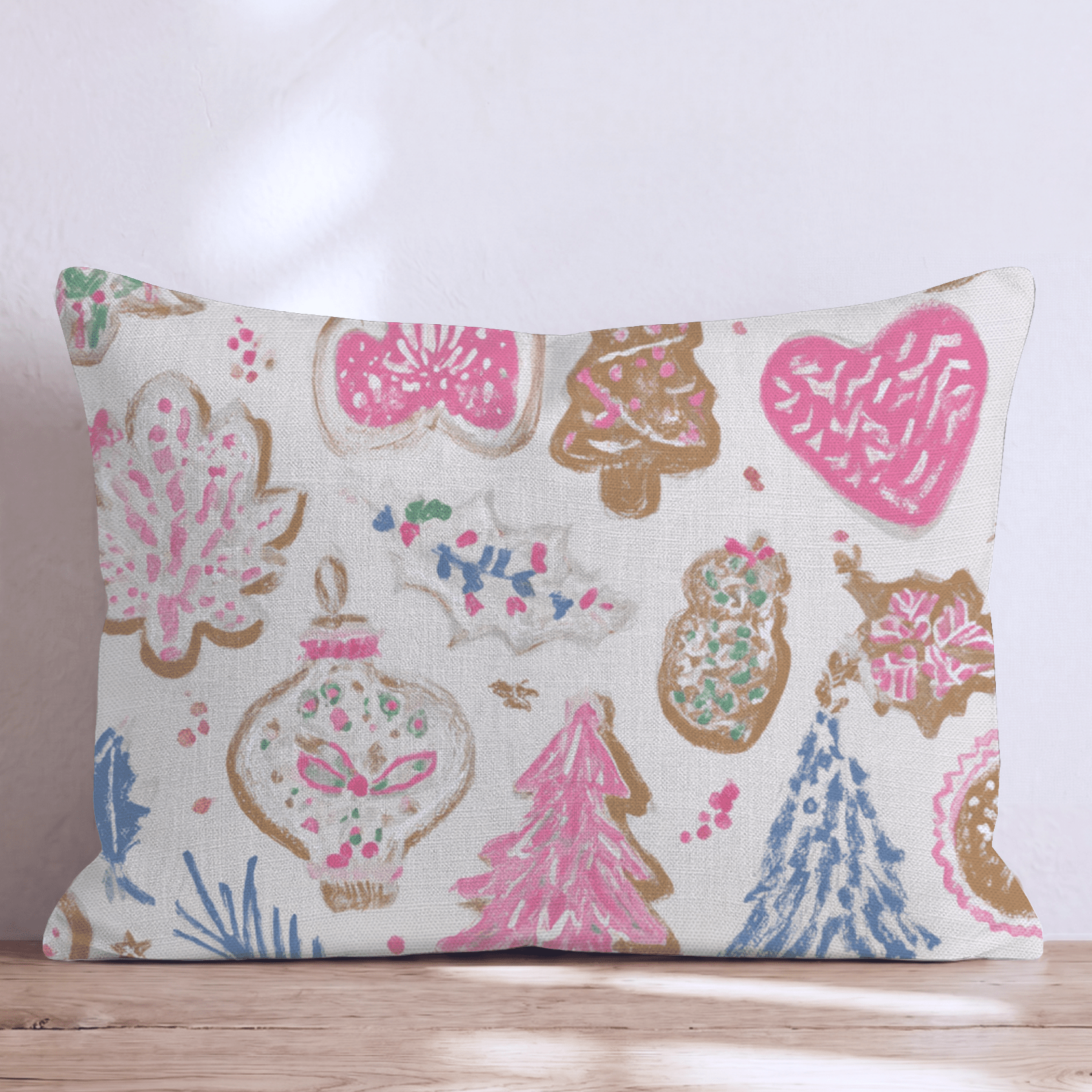 Cookie Party Pink Blue Throw Pillow - Hillcroft Home