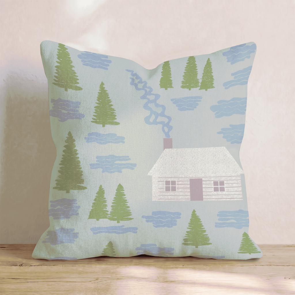 Cool Cabin Night Throw Pillow - Hillcroft Home