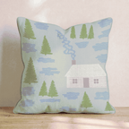 Cool Cabin Night Throw Pillow - Hillcroft Home